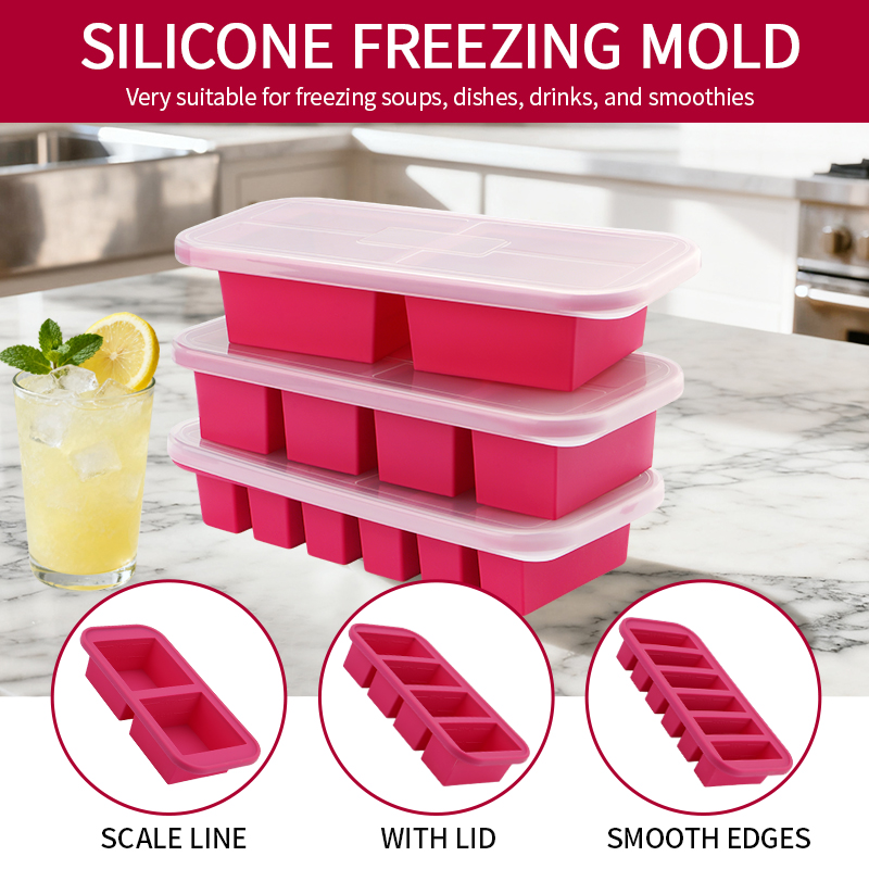 Meal Prep Chia Pudding - 2 Or 3-Piece Silicone Freezer Tray