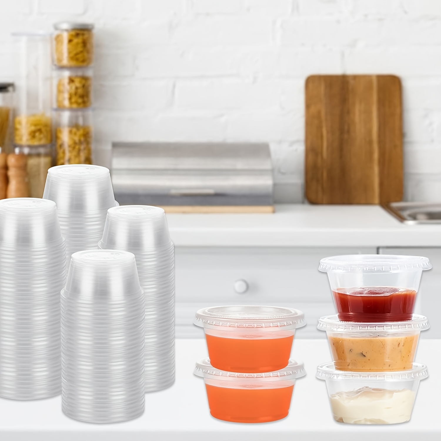Meal Prep Jar - 50/100pcs Disposable Sauce Seal Box Plastic