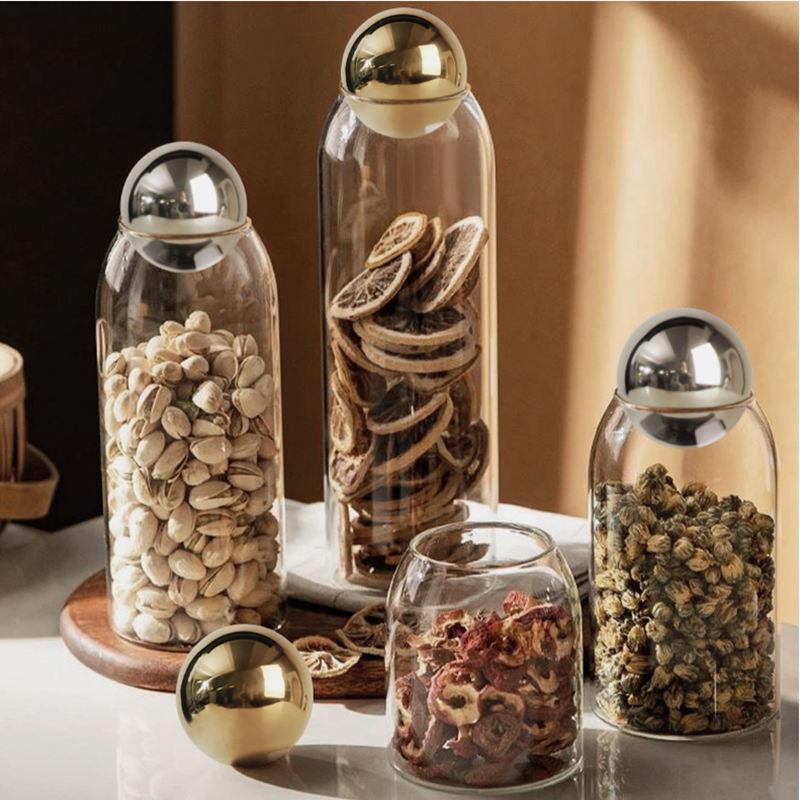 Meal Prep Jar - Vàng Nút Chai Nắp Kính Lưu