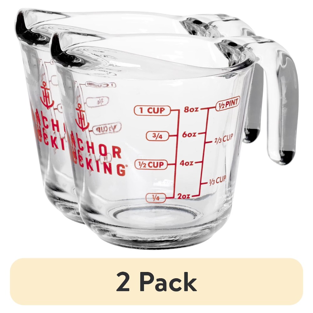 Meal Prep Microwave - 2-Pack Glass Measuring Cups Set with