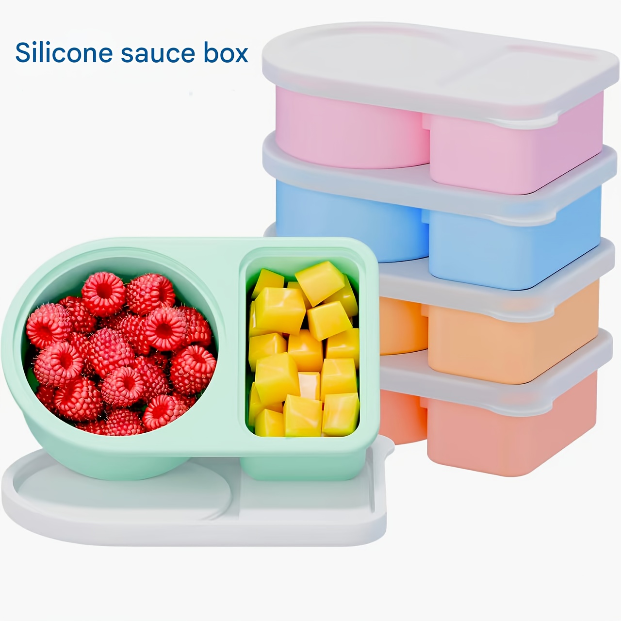 Meal Prep Chia Pudding - 3 Pack Silicone Snack Containers 2