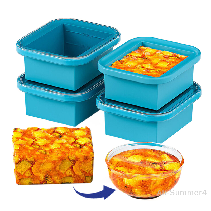 Meal Prep Chia Pudding - Silicone Freezing Tray With Plastic Lid