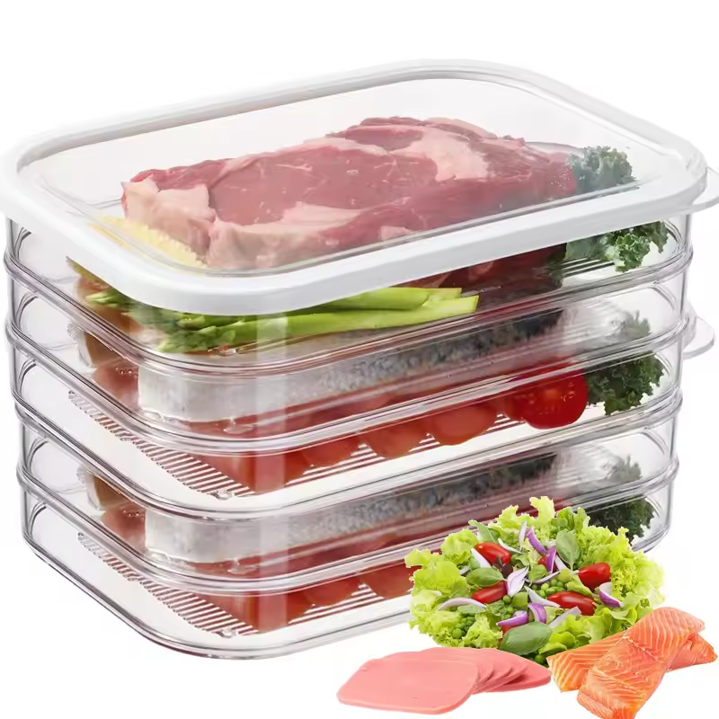 Meal Prep For Cutting - Meat Container for Fridge, Stackable Cold
