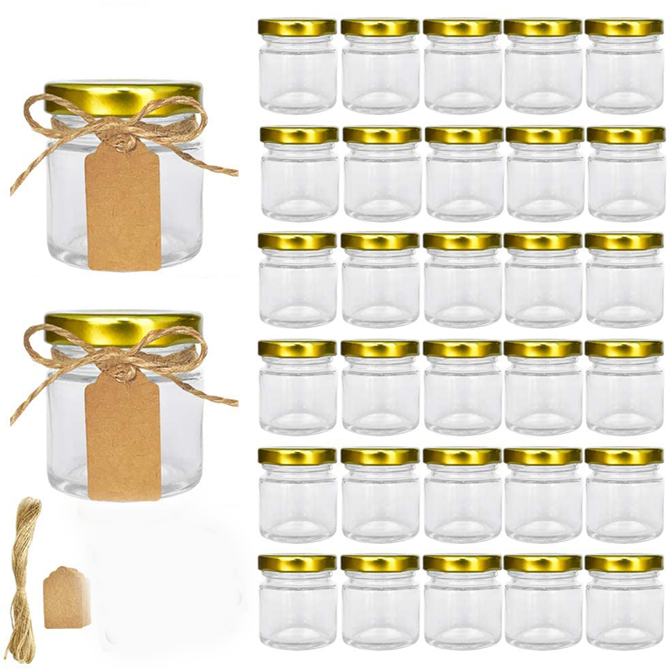 Spice Jar Labels - Glass Jars with Gold Lids, Mini