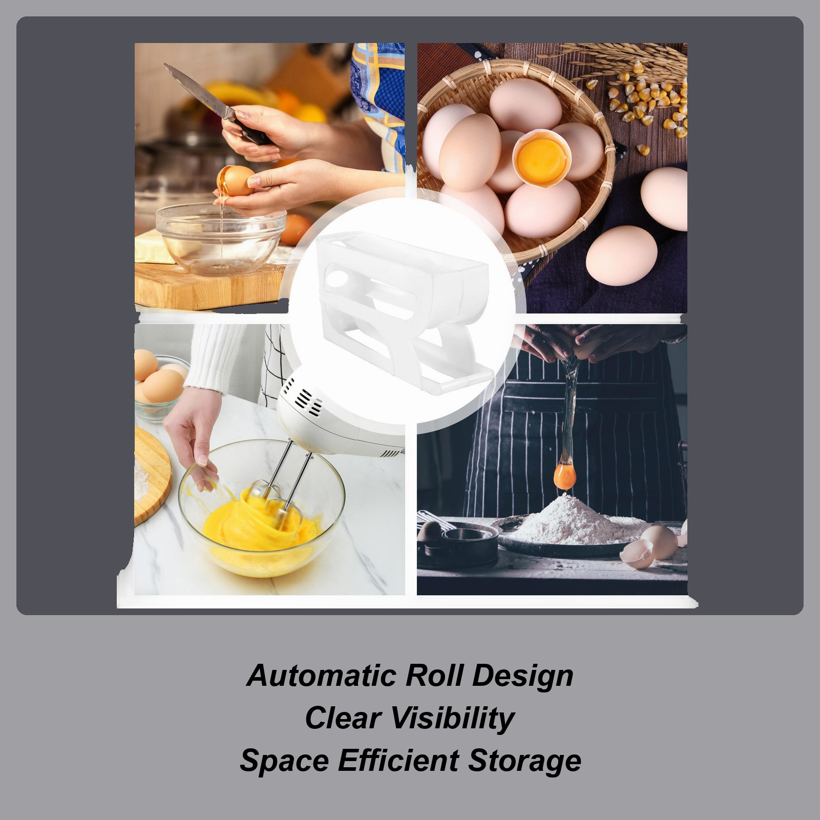 Meal Prep Egg - Fridge Egg Holder Automatic Rolling Egg