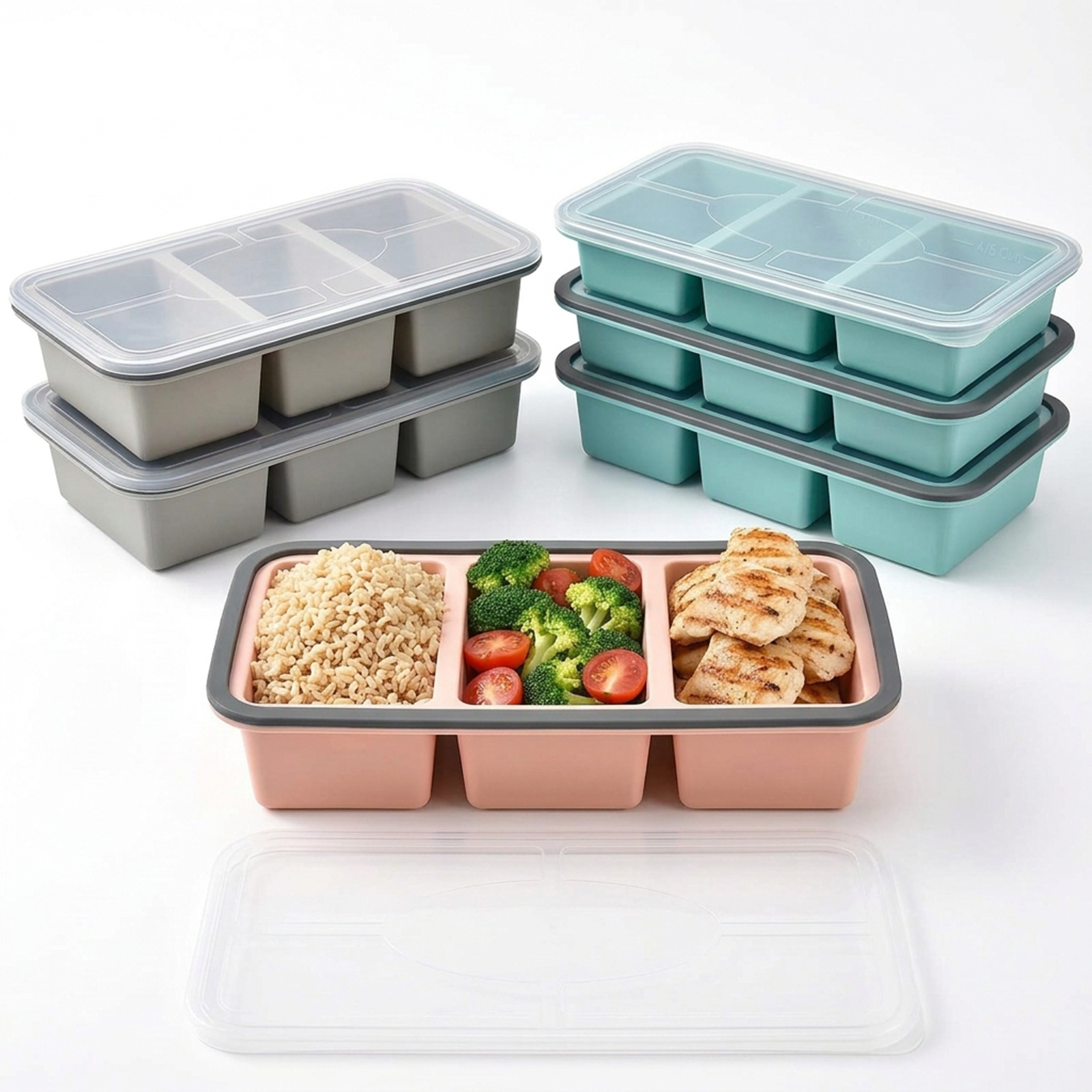 Meal Prep Frozen Food - Soup Cube Tray With Lid Silicone