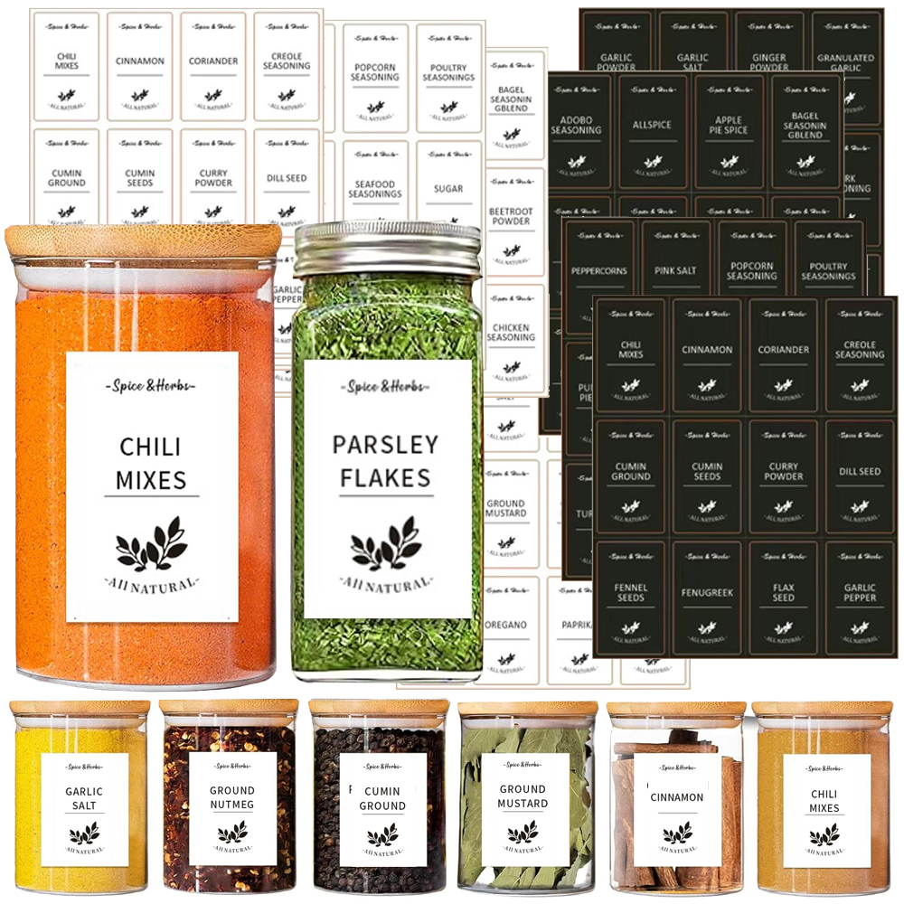 Spice Jar Labels - Spice Jar Labels Preprinted Minimalist Stickers