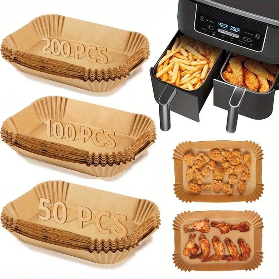 Meal Prep Microwave - Air Fryer Paper Liners Disposable Oil-proof&Heat