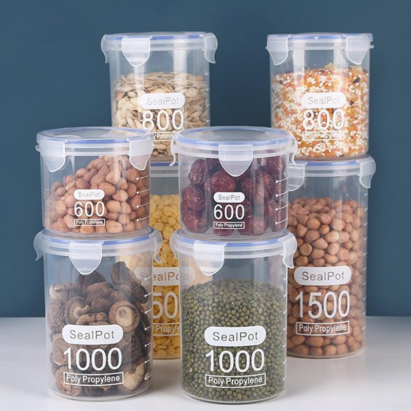 Meal Prep Jar - 1-4PCS Sealed Jars With Scale Grain