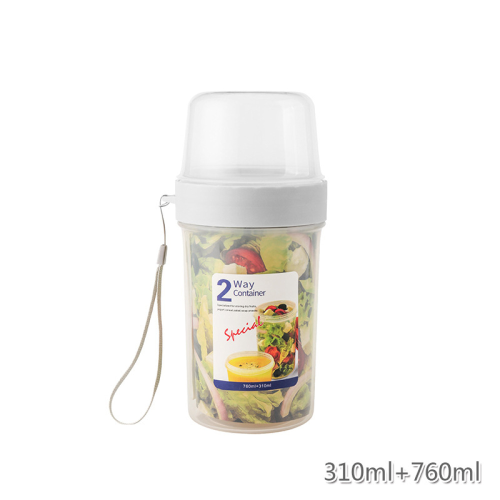 Meal Prep Jars With Lids - Double Layer Leakproof Food Case Portable