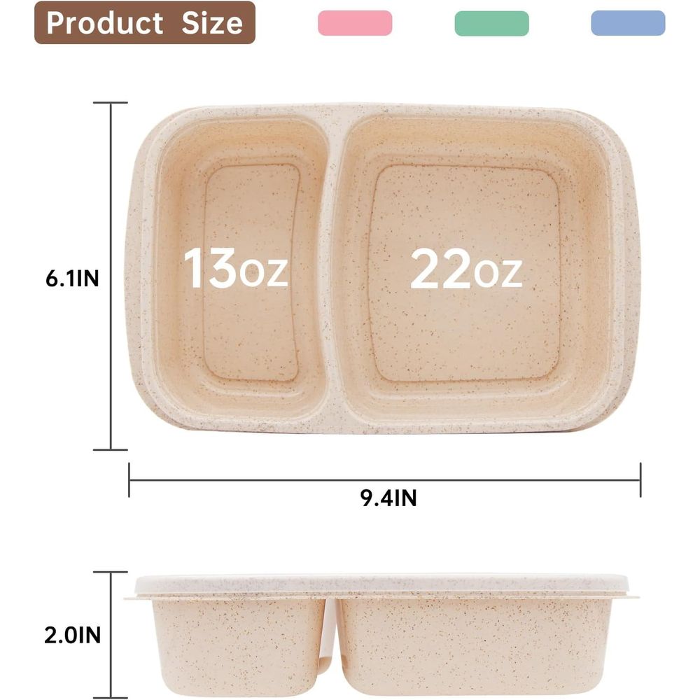4 Pack Bento Lunch Box, 2 Comp - đánh giá và giá Meal Prep Microwave