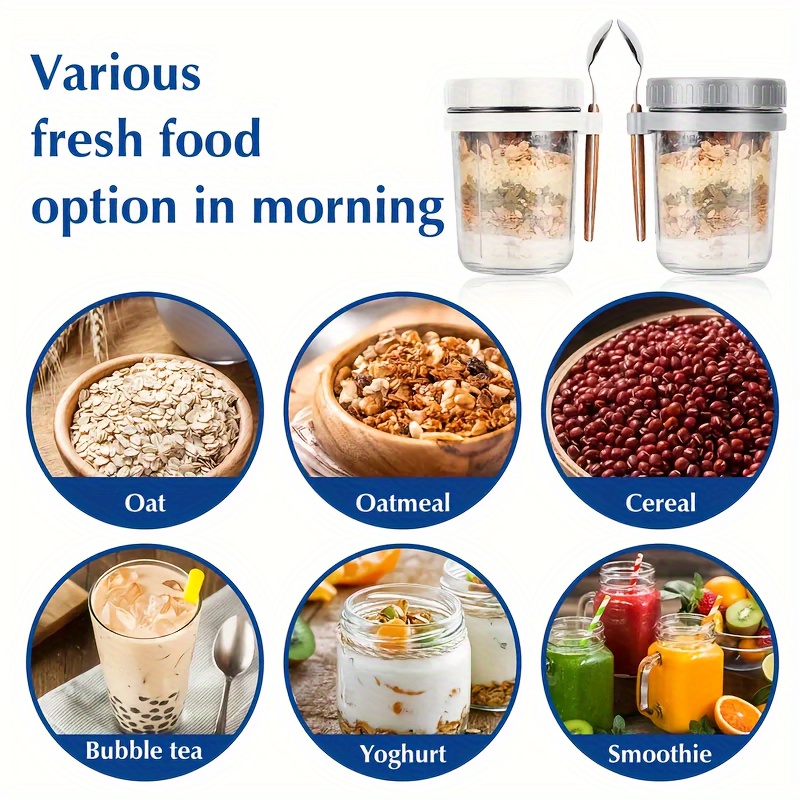 1pc/2pcs Glass Oatmeal Cup, Ov - đánh giá và giá Meal Prep Jar