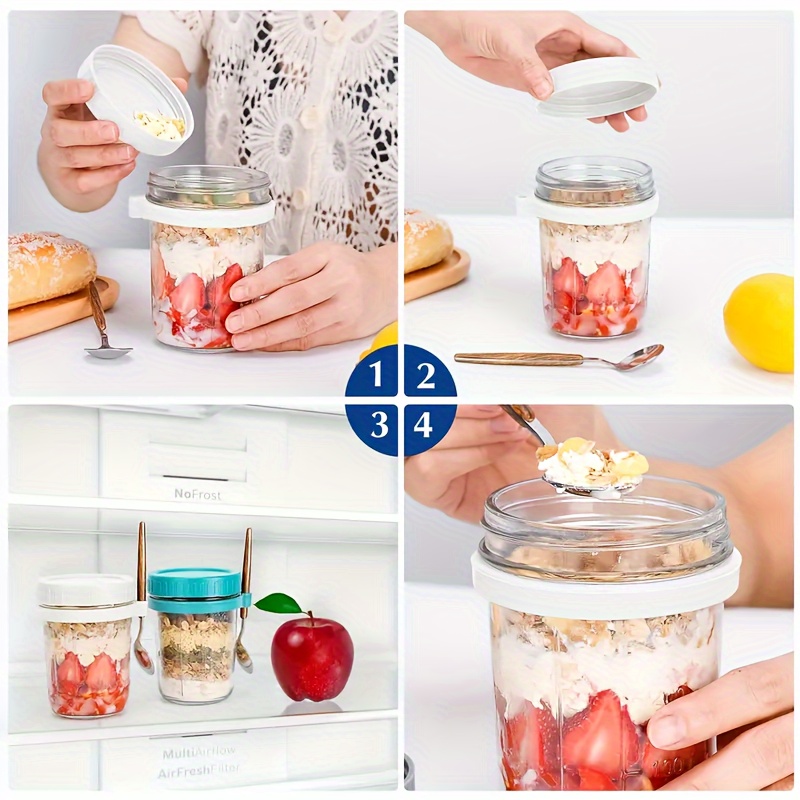 1pc/2pcs Glass Oatmeal Cup, Ov - đánh giá và giá Meal Prep Jar
