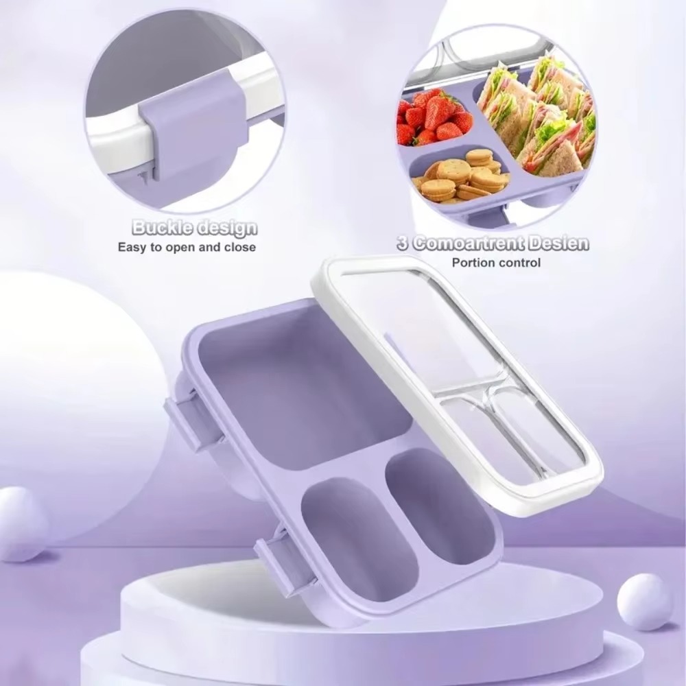 Lunch Box with Lids 3 Compartm - đánh giá và giá Meal Prep Jars With Lids