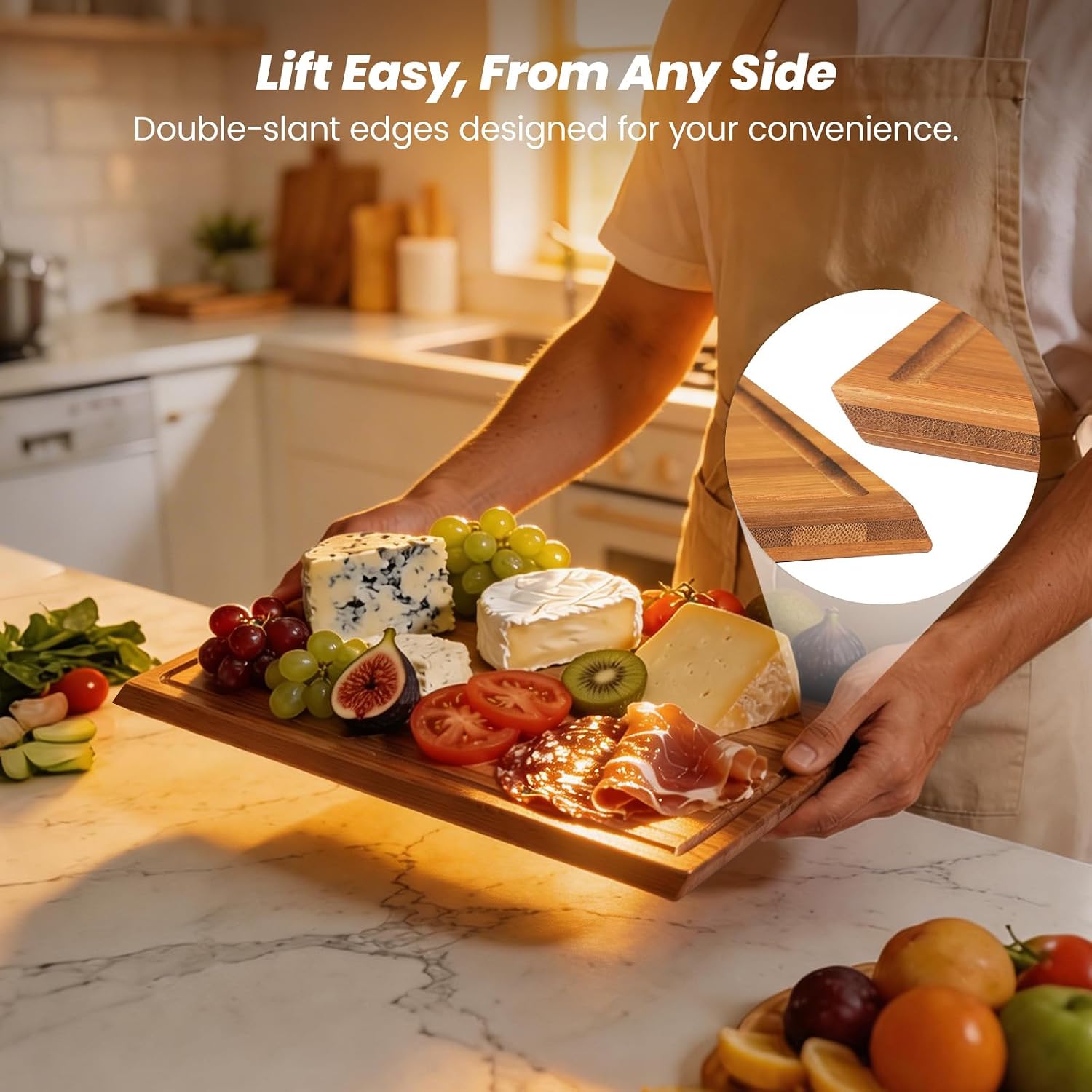 Bamboo Cutting Board Set With  - đánh giá và giá Meal Prep For Cutting