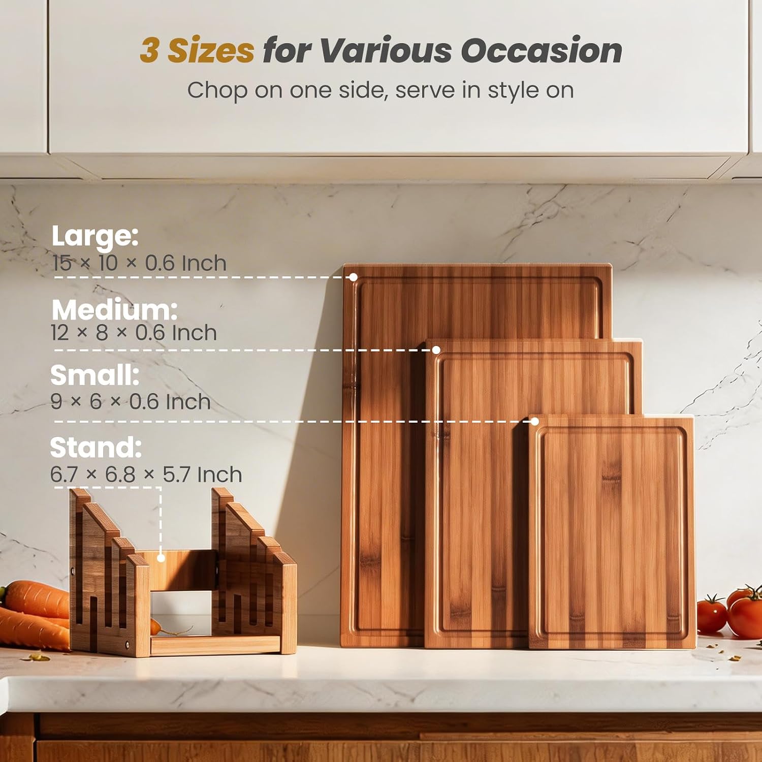 Bamboo Cutting Board Set With  - đánh giá và giá Meal Prep For Cutting