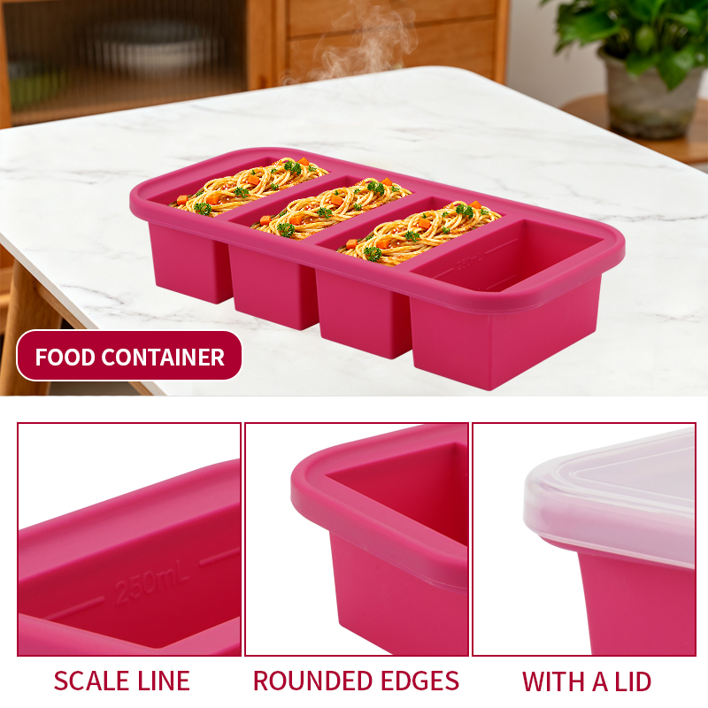 2 Or 3-Piece Silicone Freezer  - đánh giá và giá Meal Prep Chia Pudding