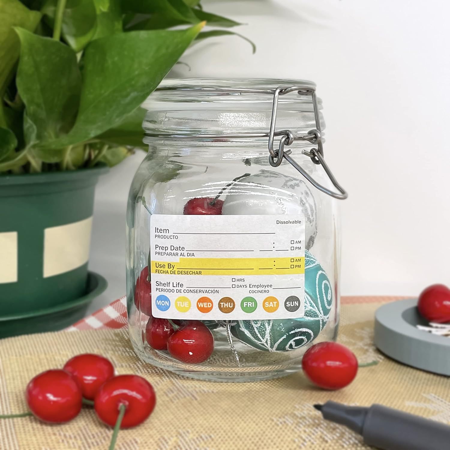 250Pcs/Roll Food Date Labels W - đánh giá và giá Meal Prep Jar
