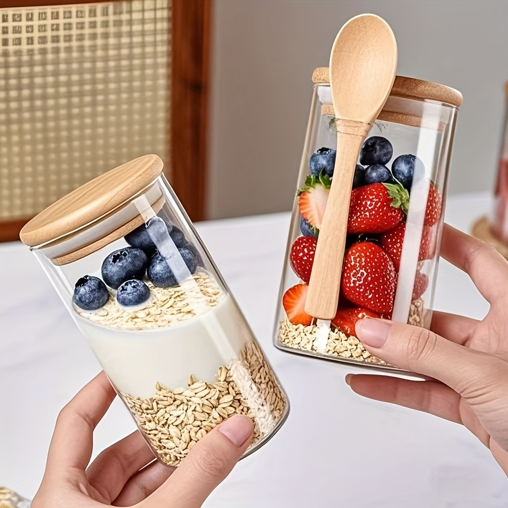 4/8/12Pcs, Oatmeal Breakfast C - đánh giá và giá Meal Prep Jars With Lids