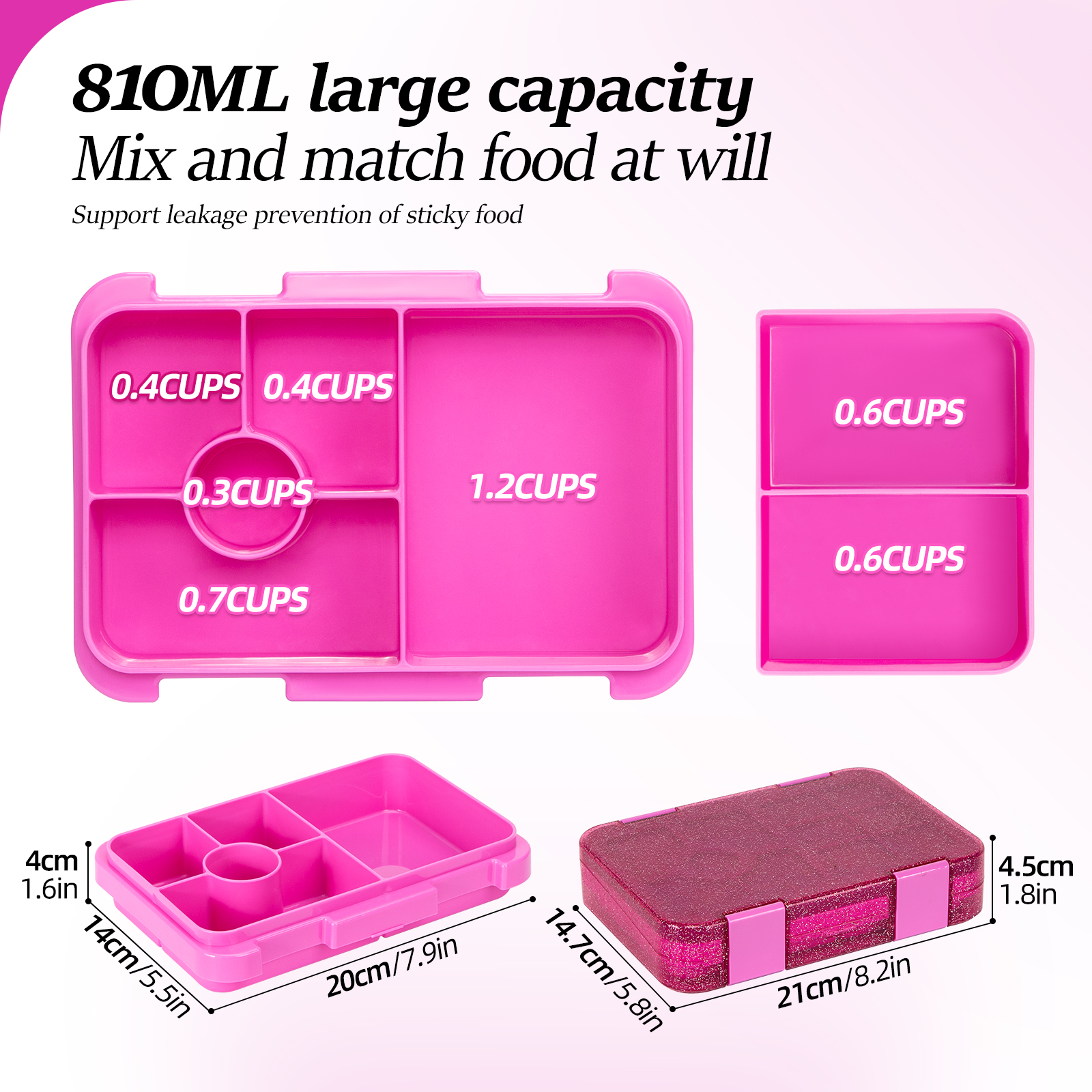 Glitter Style Kids Bento Lunch - đánh giá và giá Meal Prep Microwave