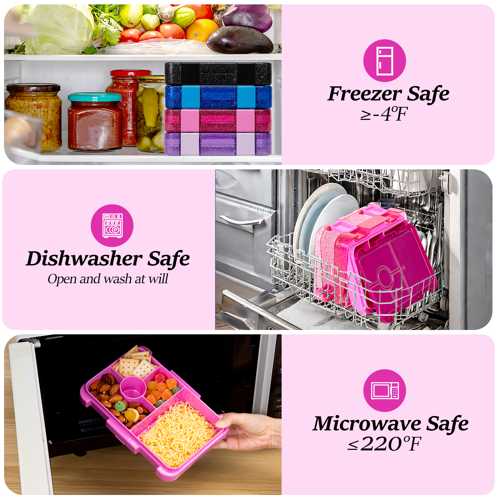 Glitter Style Kids Bento Lunch - đánh giá và giá Meal Prep Microwave
