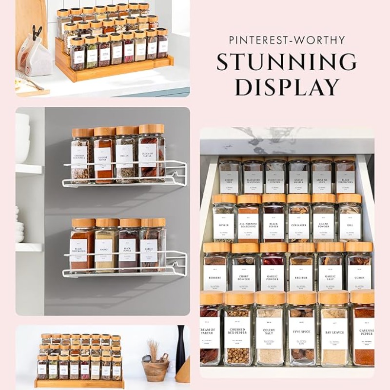 Square Spice Jars Set with Woo - đánh giá và giá Spice Jar Labels