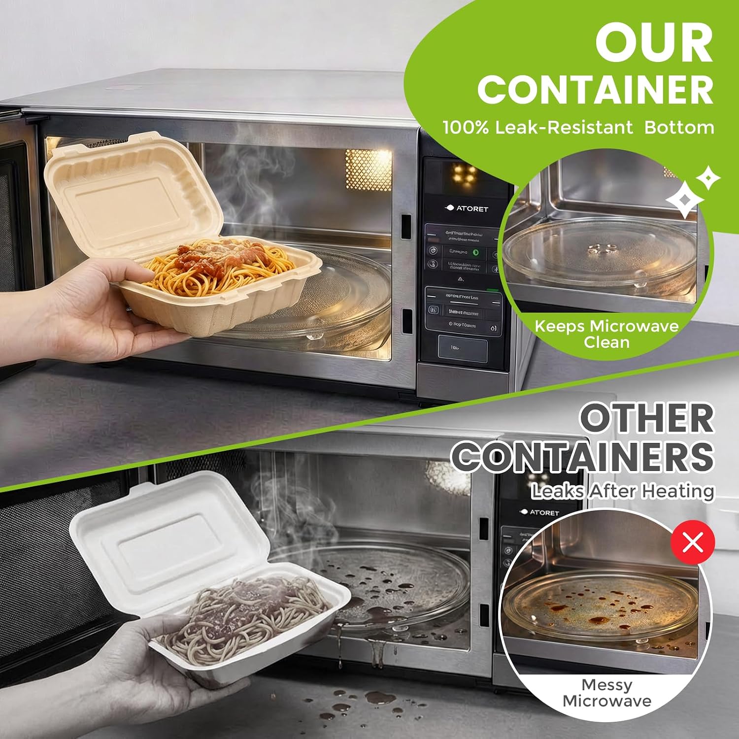 50 Pack 16oz Clamshell Take Ou - đánh giá và giá Meal Prep Microwave