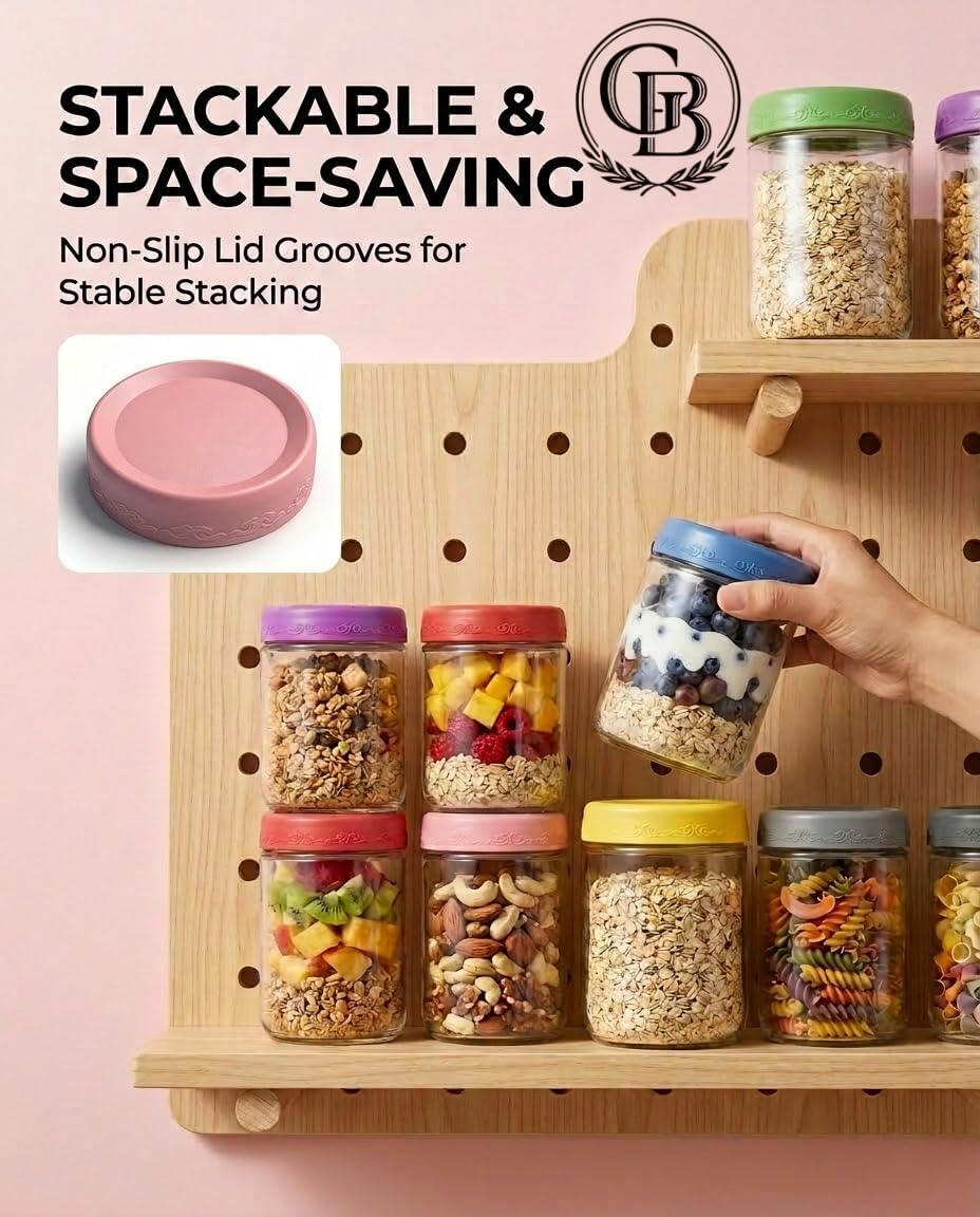 16 OZ 4Pack, Overnight Oats Ja - đánh giá và giá Meal Prep Jars With Lids