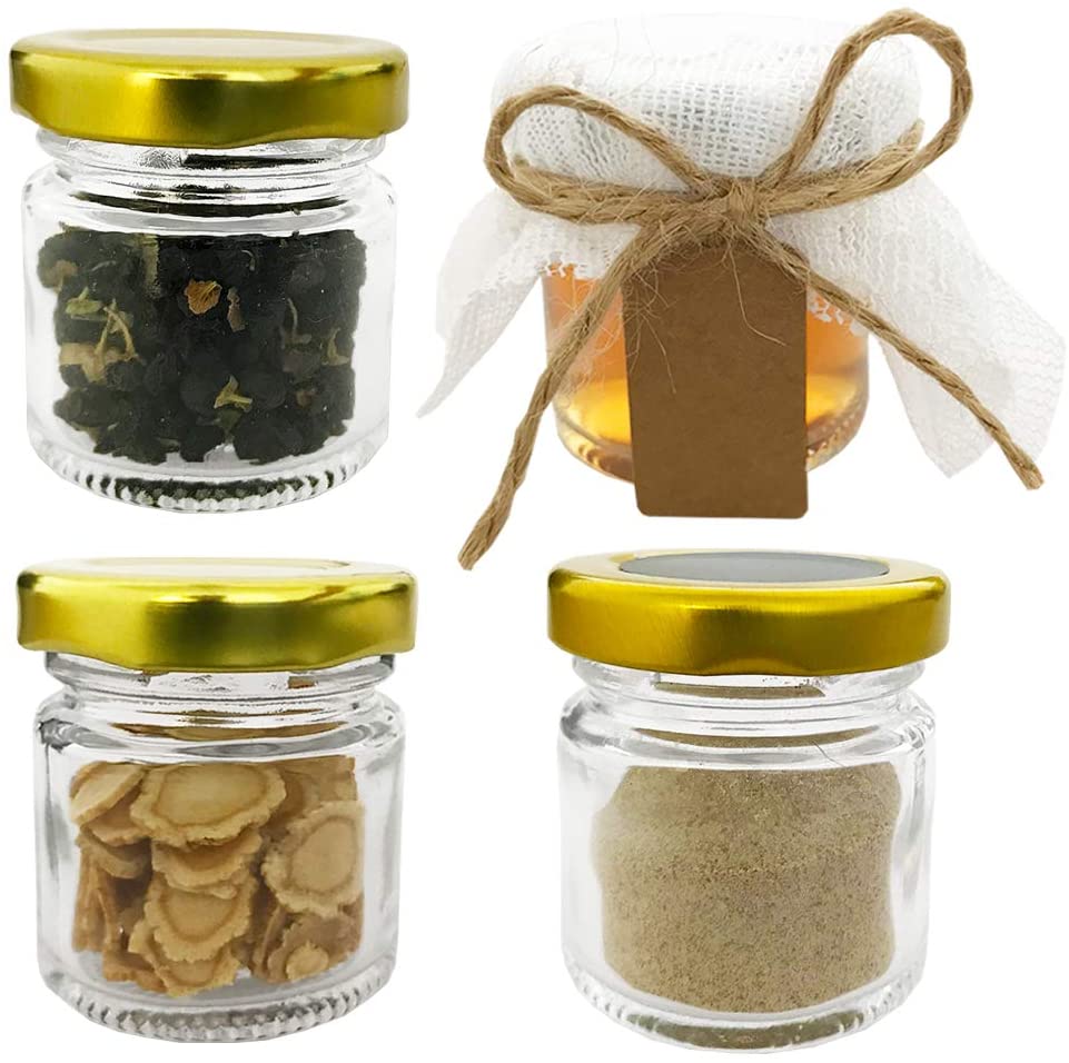Glass Jars with Gold Lids, Min - đánh giá và giá Spice Jar Labels