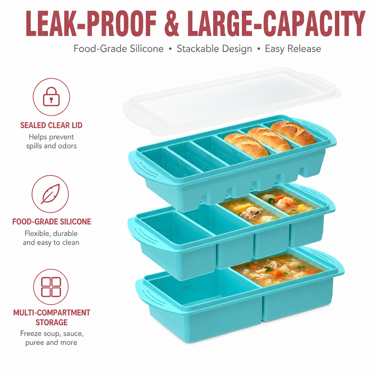 2/3 PACK Set Silicone Food Fre - đánh giá và giá Meal Prep Chia Pudding
