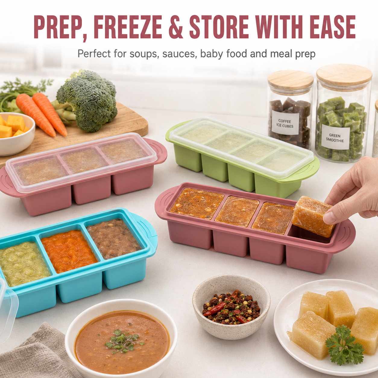 2/3 PACK Set Silicone Food Fre - đánh giá và giá Meal Prep Chia Pudding