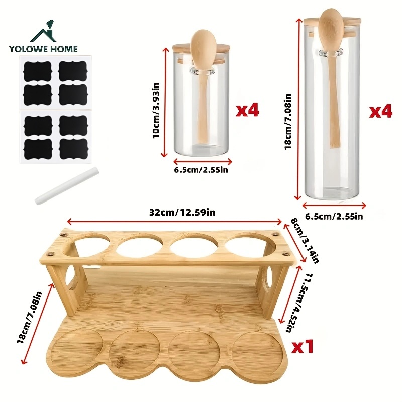 8-Piece Glass Storage Containe - đánh giá và giá Spice Jar Labels