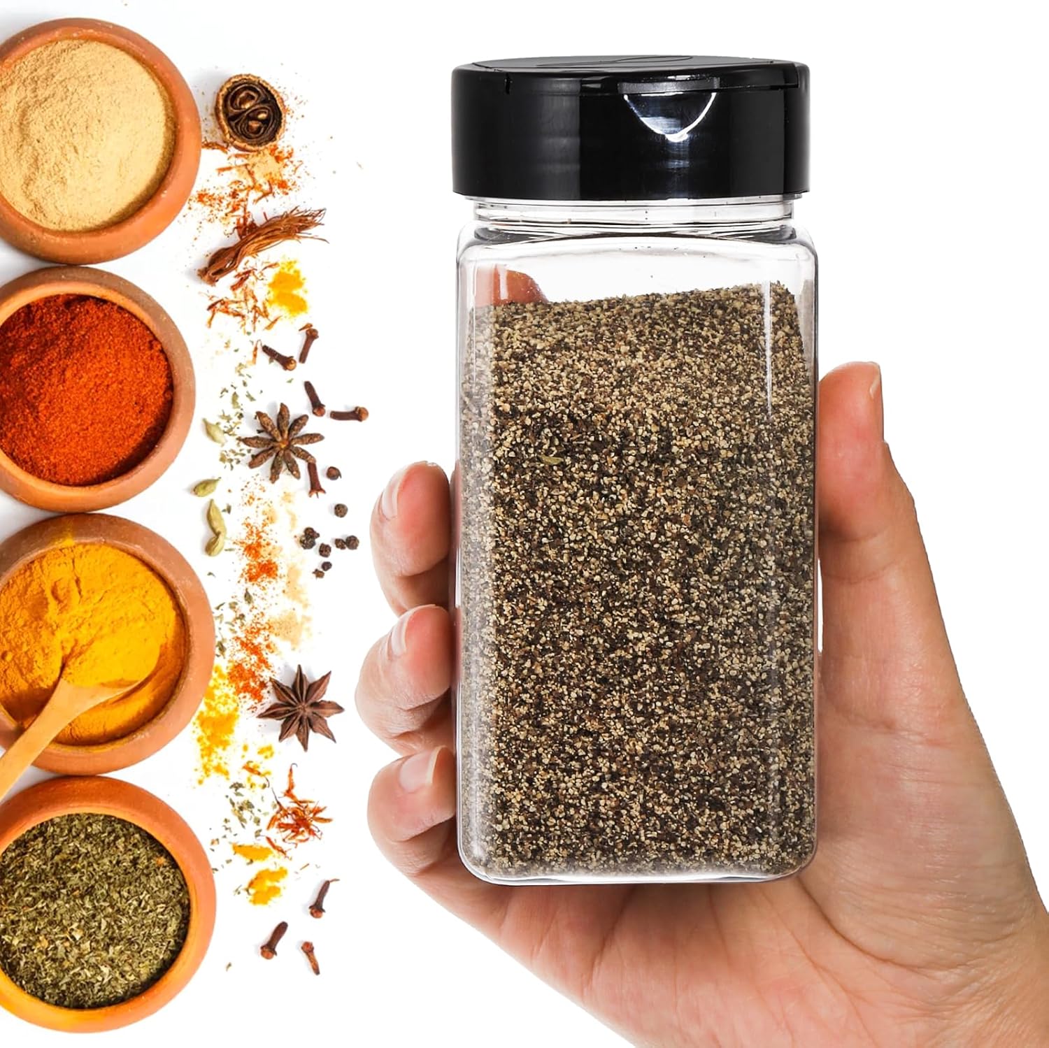 Square Large Plastic Spice Jar - đánh giá và giá Meal Prep Jar