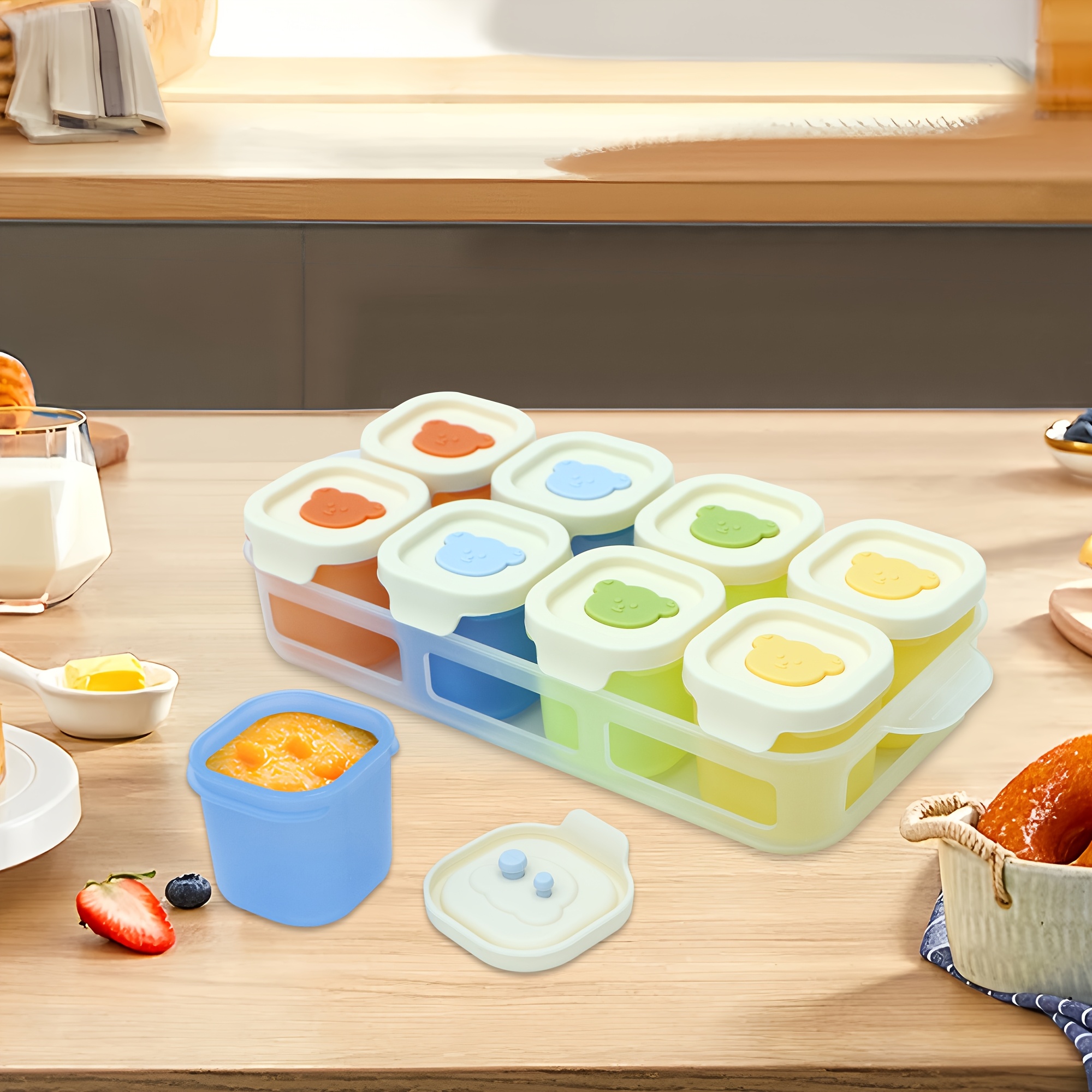 9pcs Silicone Food Storage Con - đánh giá và giá Meal Prep Jars With Lids