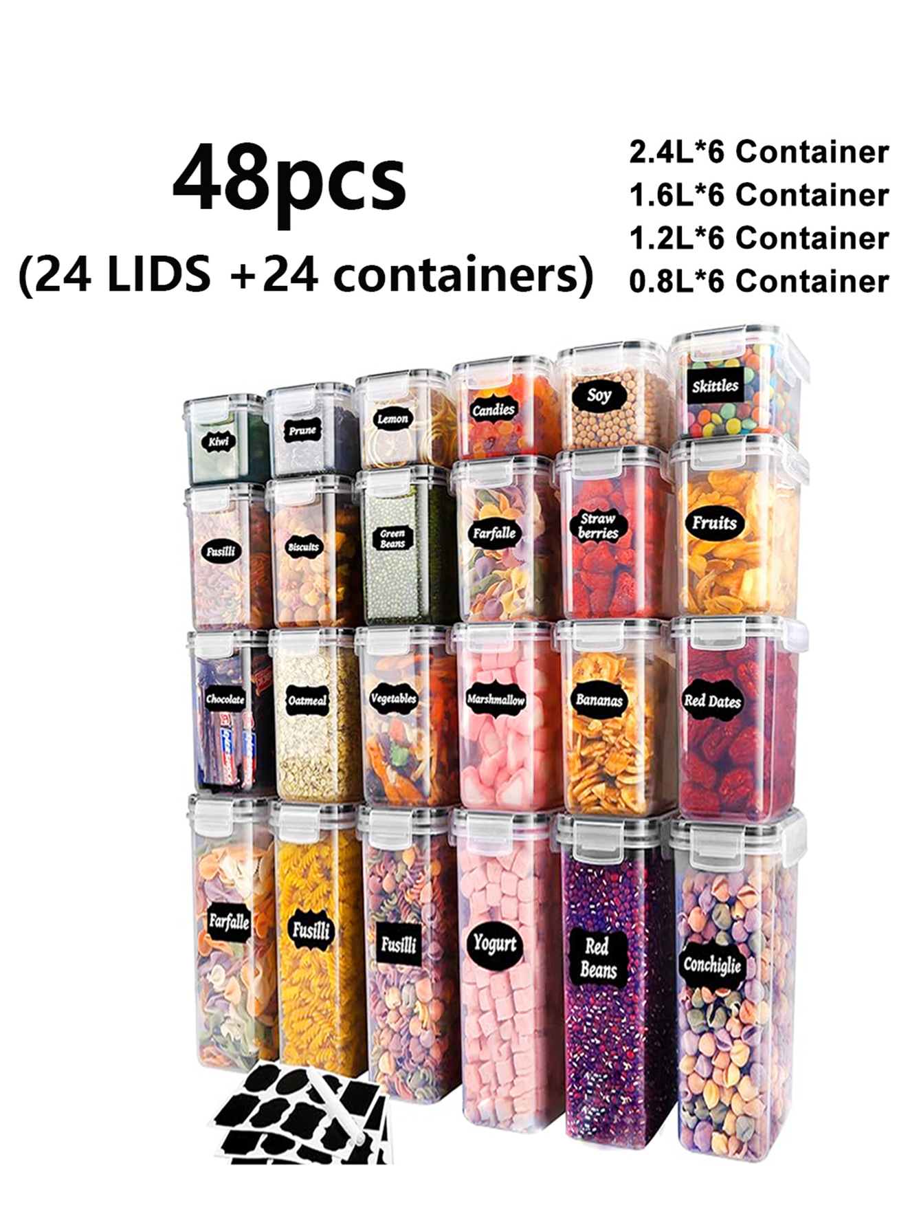 48pcs, Sealed Food Storage Con - đánh giá và giá Meal Prep Jar