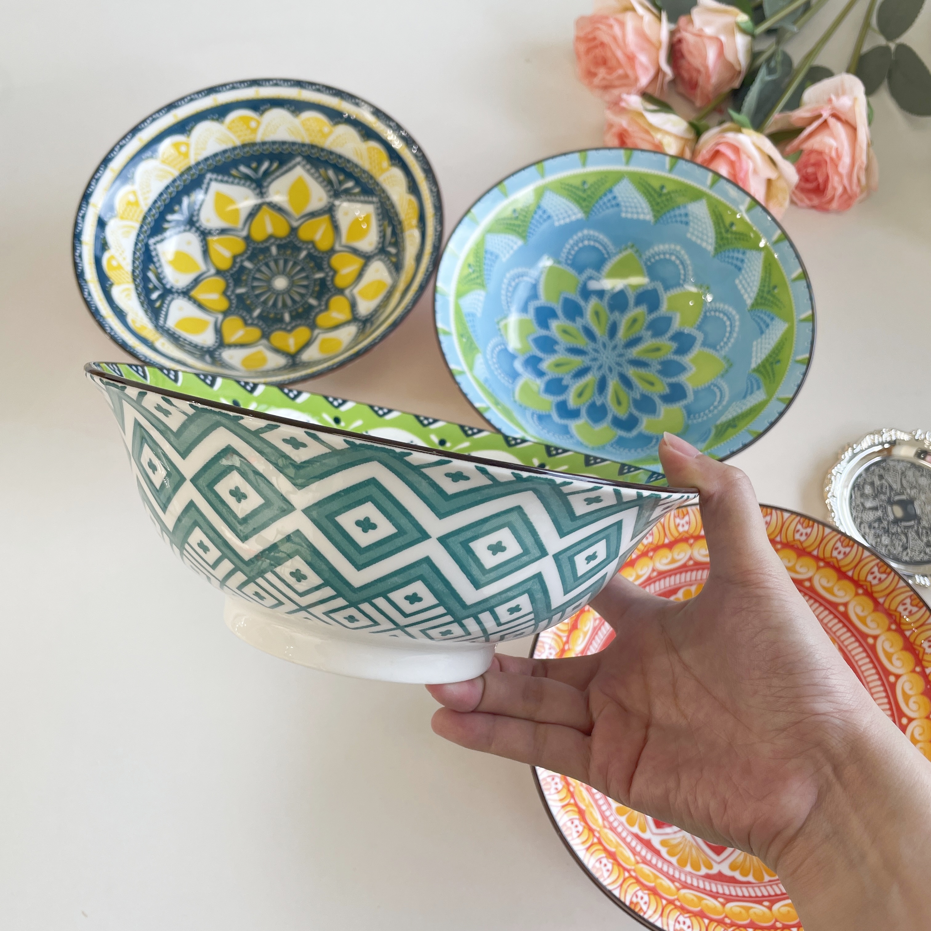 1/4-Piece Bohemian Ceramic Sou - đánh giá và giá Meal Prep Microwave