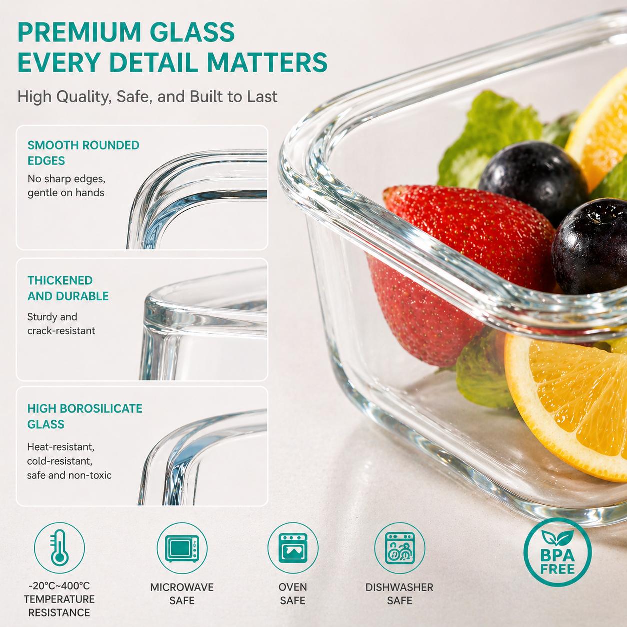8Pcs Borosilicate Glass Food S - đánh giá và giá Meal Prep Jars With Lids