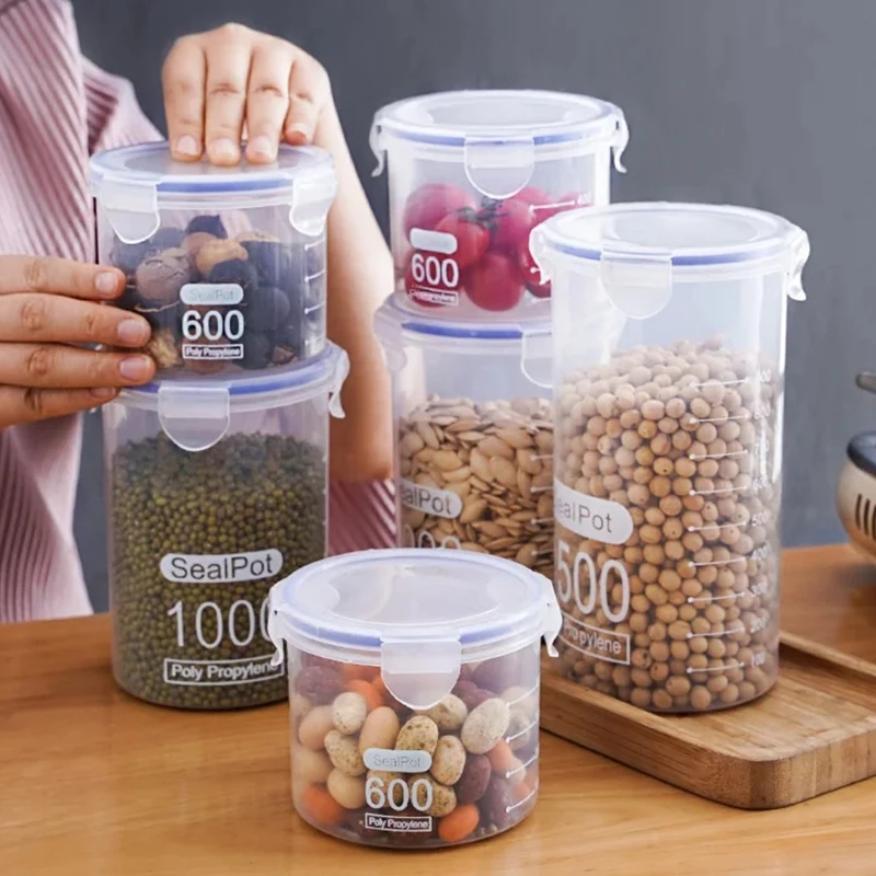 1/4PCS Sealed Jars With Scale  - đánh giá và giá Meal Prep Jar